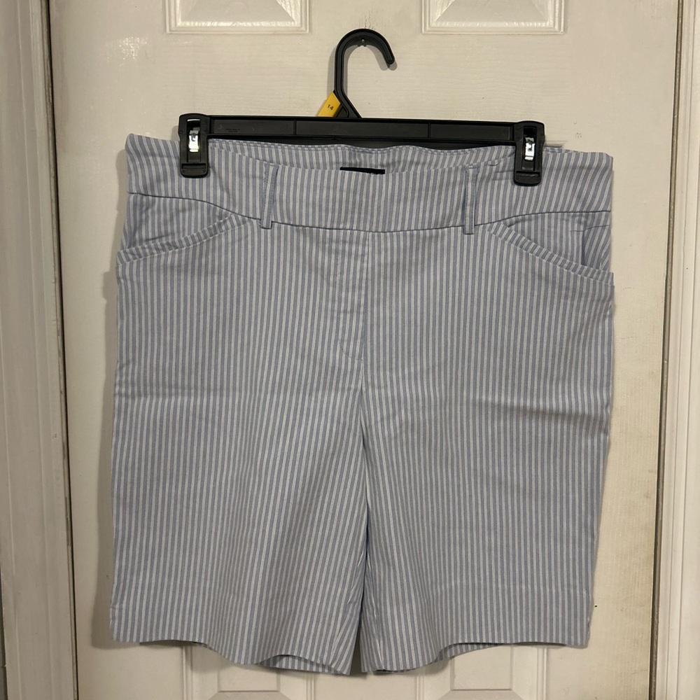 Hilary Radley Light Blue Striped Women's Shorts